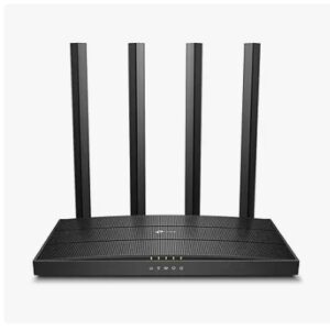 Archer AC1200 Archer C6 Wi-Fi Speed Up to 867 Mbps/5 GHz + 400Mbps/2.4 GHz, 5 Gigabit Ports, 4 External Antennas, MU-MIMO, Dual Band, WiFi Coverage with Access Point Mode, Black