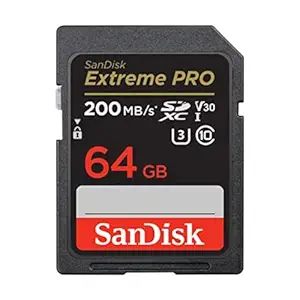 Extreme Pro SD UHS I 64GB Card for 4K Video for DSLR and Mirrorless Cameras 200MB/s Read & 90MB/s Write