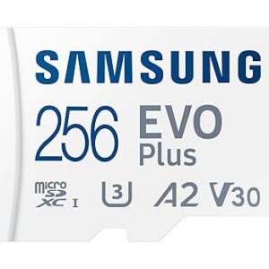 EVO Plus 256GB Micro w/SD Adaptor SDXC, Up-to 160MB/s, Expanded Storage for Gaming Devices, Android Tablets and Smart Phones, Memory Card