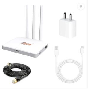 W8+ 5G Wi-Fi Router with Free Adapter + USB Cable + Lan Cable Router 2.4 GHz 100 Mbps Wifi Speed Single Band External Antenna MiFi (Sim Based)  (White)