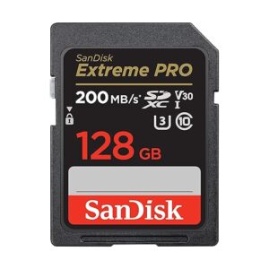 Extreme Pro SD UHS I 128GB Card for 4K Video for DSLR and Mirrorless Cameras 200MB/s Read & 90MB/s Write