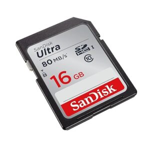 Ultra Class 10 UHS-I 16GB SDHC Memory Card (80 MB/s)