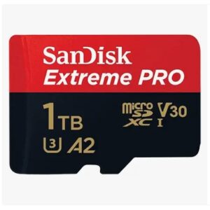 Extreme Pro 1TB microSDXC UHS-I, V30, 200MB/s Read, 140MB/s Write, Memory Card for 4K Video on Smartphones, Action Cams and Drones