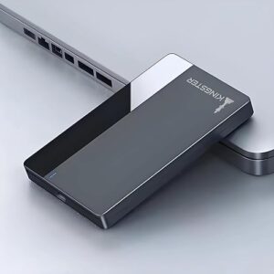 500GB Ultra Slim External Hard Drive – USB 3.0 Type-C, 145MB/s Speed, Plug & Play – Black Plastic Body