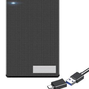 500GB External Portable 2-in-1 Type C & USB 3.0 High Speed Ultra Slim Hard Drive,Compatible with Laptop, Desktop Pc, Mac, PS4, Xbox, iPad, Tablet, Mobile (Black) 500 GB Portable HDD Drive