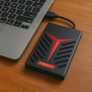 Trident 320 GB Hi-Speed Portable Hard Drive, Type-C and USB 3.0, 2-in-1 Mobile and PC Compatible, Heavy Duty Ultra Slim HDD, 2 Yrs Warranty