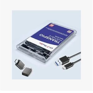 TRANSPIO Hi Speed 500 GB Portable Hard Drive, 2 in 1 Type-C and USB 3.1